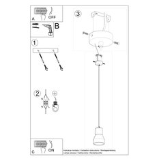 Lampa wisząca QUBIC szara 120x10x10cm nowoczesna E27 do salonu - Miniaturka zdjęcia nr 5