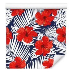 Tapeta Ścienna HIBISKUS Kwiaty Liście Tropikalne 53x1000  - Miniaturka zdjęcia nr 4