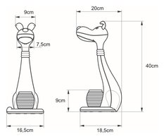 Lampka biurkowa K-BL1607 PIESEK 20x40x16.5 cm do salonu lub pokoju biały - Miniaturka zdjęcia nr 3