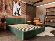 Łóżko tapicerowane do sypialni basic 120x200x88 cm podwójne z pojemnikiem butelkowa zieleń - Miniaturka zdjęcia nr 7