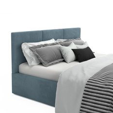 Łóżko tapicerowane 140x200x100 cm do sypialni otwierany schowek na pościel  morski - Miniaturka zdjęcia nr 12