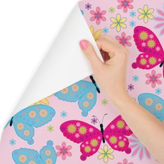 Tapeta dla dzieci kolorowe motyle kwiaty rośliny  - Miniaturka zdjęcia nr 3