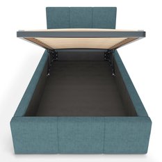 Łóżko Pojedyncze 90x200cm łóżko tapicerowane z pojemnikiem morskie do sypialni wezgłowie 110 cm  - Miniaturka zdjęcia nr 9