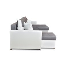 Narożnik Figo BIG 296x74x140 cm kształt U z funkcją spania i przechowywania do salonu Twist biało szary - Miniaturka zdjęcia nr 3