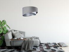 Lampa wisząca asymetryczna szaro-biało srebrna do salonu sypialni biura  - Miniaturka zdjęcia nr 6