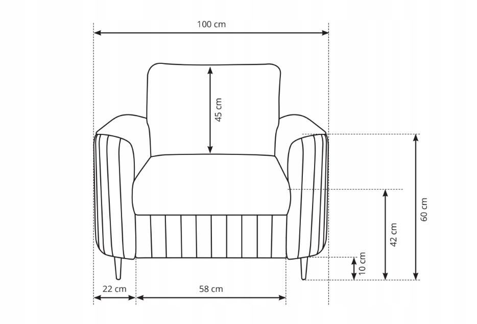 Fotel LAREN 100x85x94 cm do salonu jasny róż nr. 5