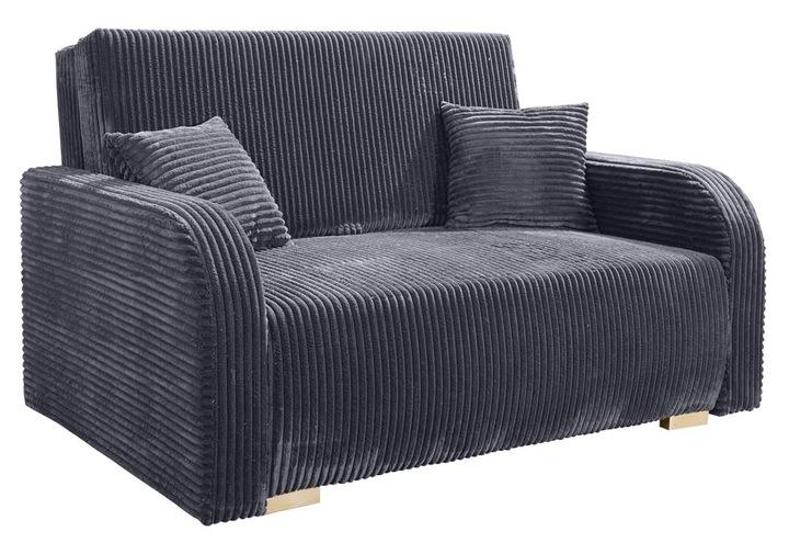 Sofa jednoosobowa Lili 85x103x97 cm do salonu z funkcją spania  rozkładana sztruks ciemnoszara