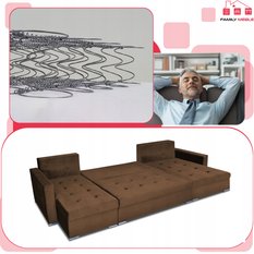 Narożnik Varius BIG 297x74x140 cm kształt U z funkcją spania i przechowywania do salonu Royal brązowy - Miniaturka zdjęcia nr 5