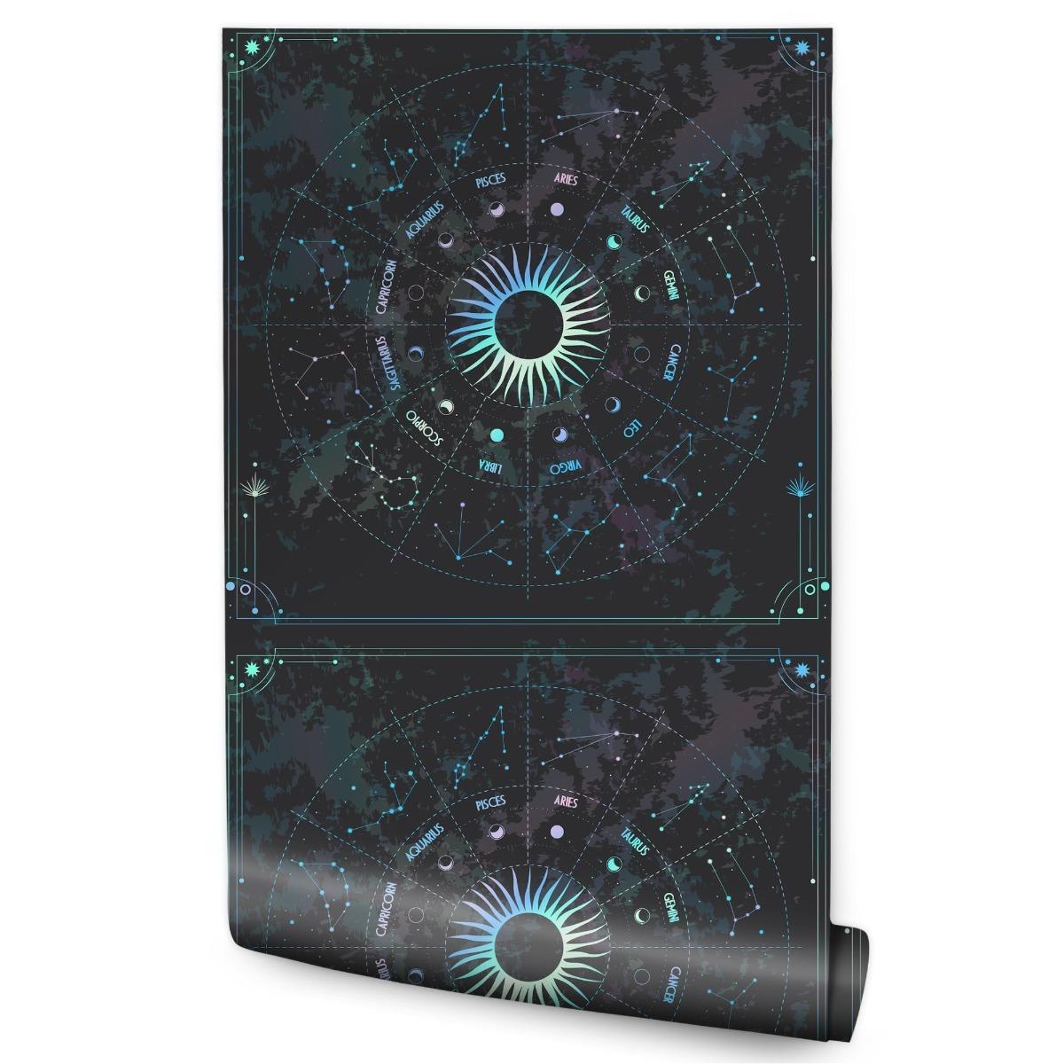 Tapeta Znaki ZODIAKU Abstrakcja Słońce Dekoracja 