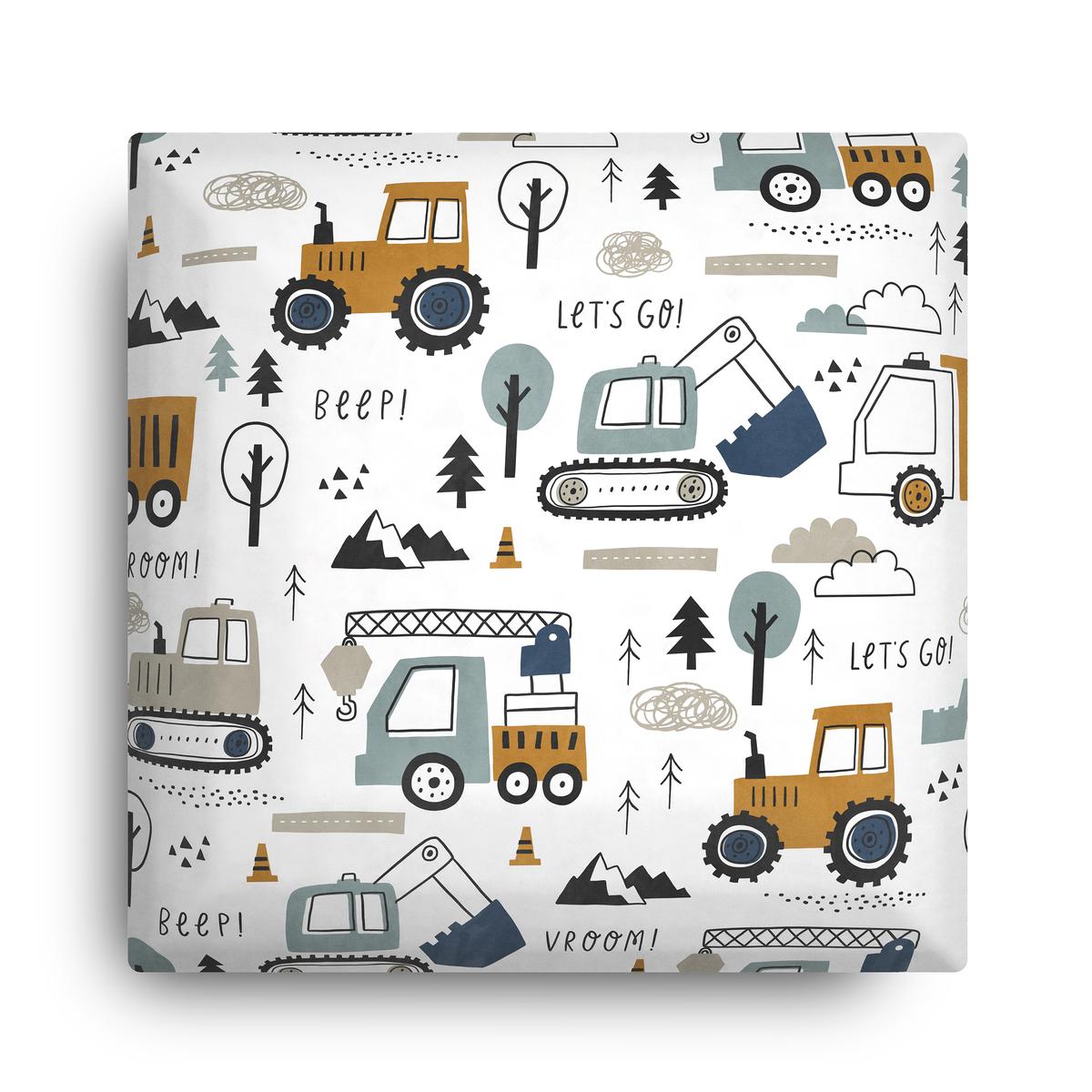 Panele tapicerowane 30x30 cm koparki traktory z nadrukiem dla dzieci na ścianę nr. 4