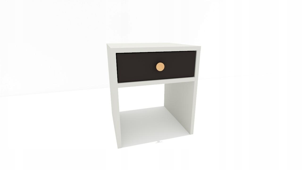Szafka nocna MONODIS 40x46x40 cm do sypialni biała front czarny nr. 5