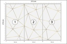 Fototapeta Do Sypialni Złoty Wzór GEOMETRYCZNY Abstrakcja Efekt 3D - Miniaturka zdjęcia nr 2