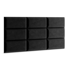 Panele tapicerowane 60x30 cm na ścianę prostokąt czarny - Miniaturka zdjęcia nr 3