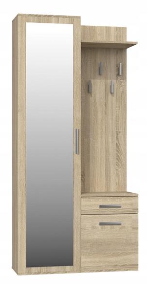 Garderoba z lustrem DUO 50x124x35 cm wieszaki szafa biała do przedpokoju nr. 7