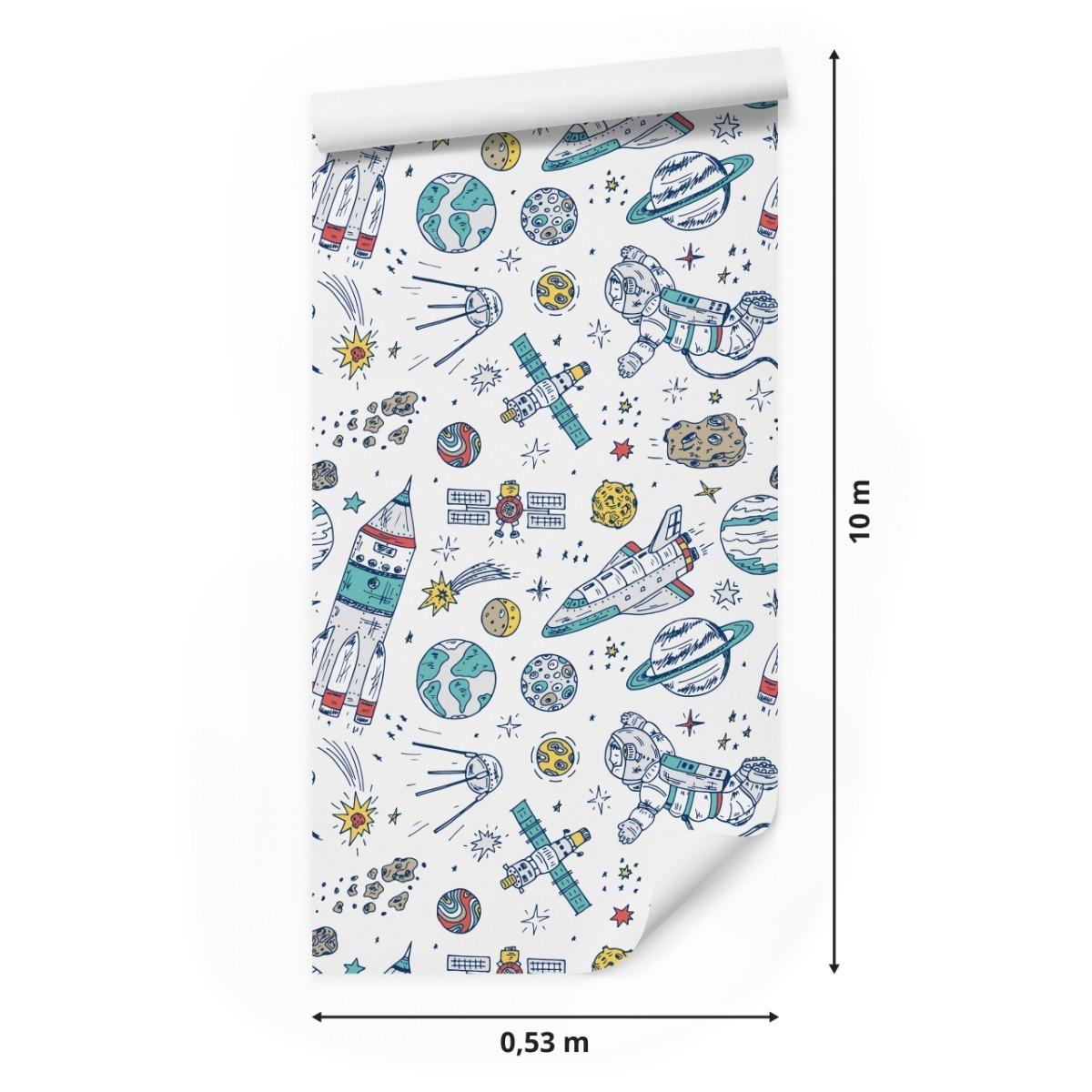 Tapeta W Rolce KOSMOS Gwiazdki Astronauci Planety  nr. 2