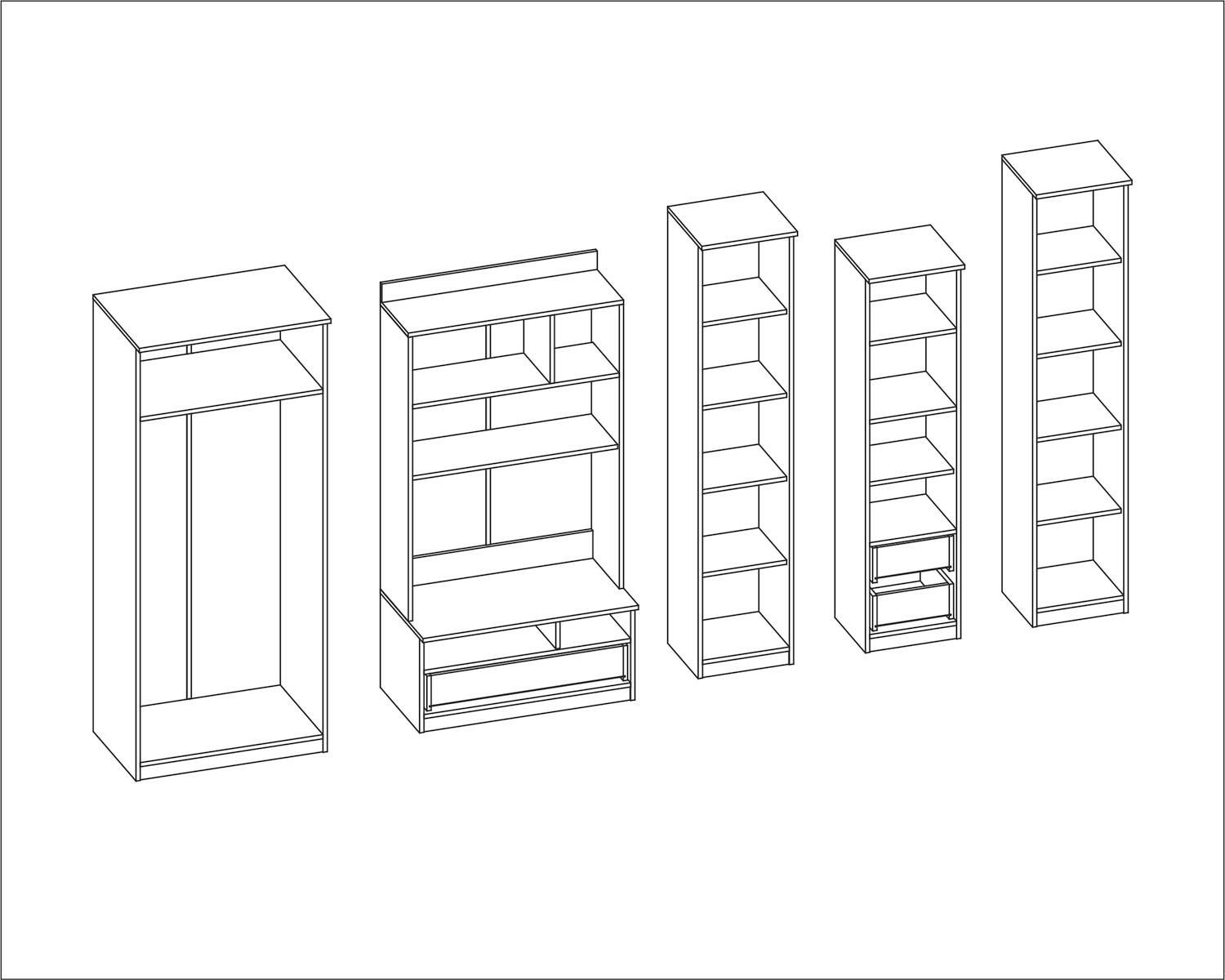 Meblościanka TANGO 290x192x53 cm zestaw mebli do salonu RTV Sonoma ciemna oliwka MDF nr. 3