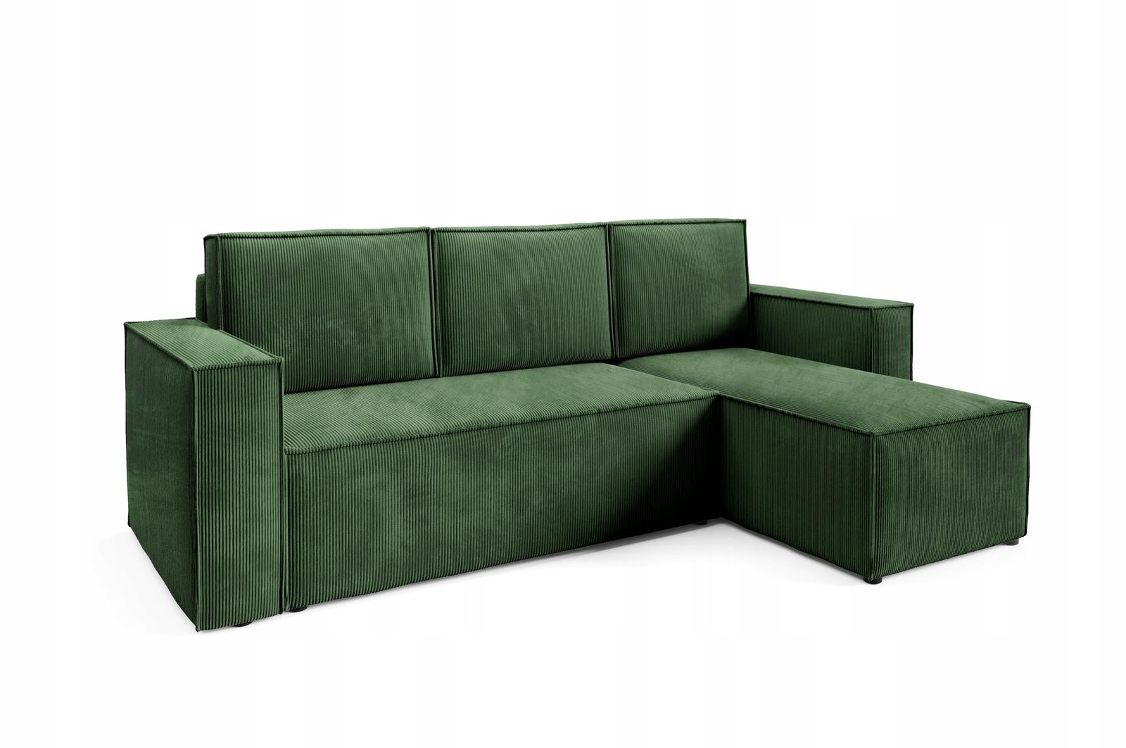 Narożnik CORDA 248x150x93 cm z funkcją spania automatem i pojemnikiem sztruks różowy do salonu nr. 8
