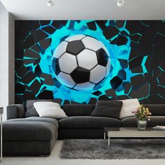 Fototapeta 3D Sport PIŁKA Nożna W Ścianie Dekoracja do Pokoju Chłopca  - Miniaturka zdjęcia nr 5