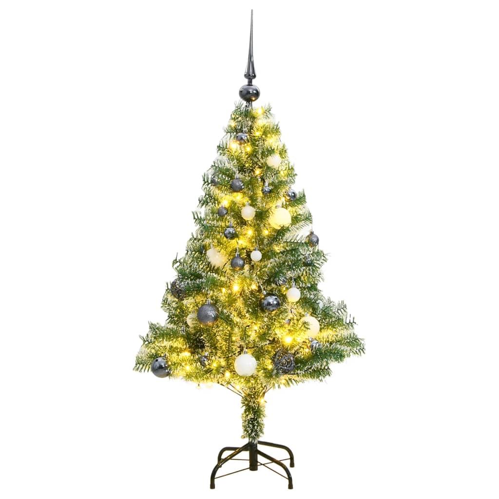  Sztuczna choinka ze 150 LED, bombkami i śniegiem, 150 cm nr. 1