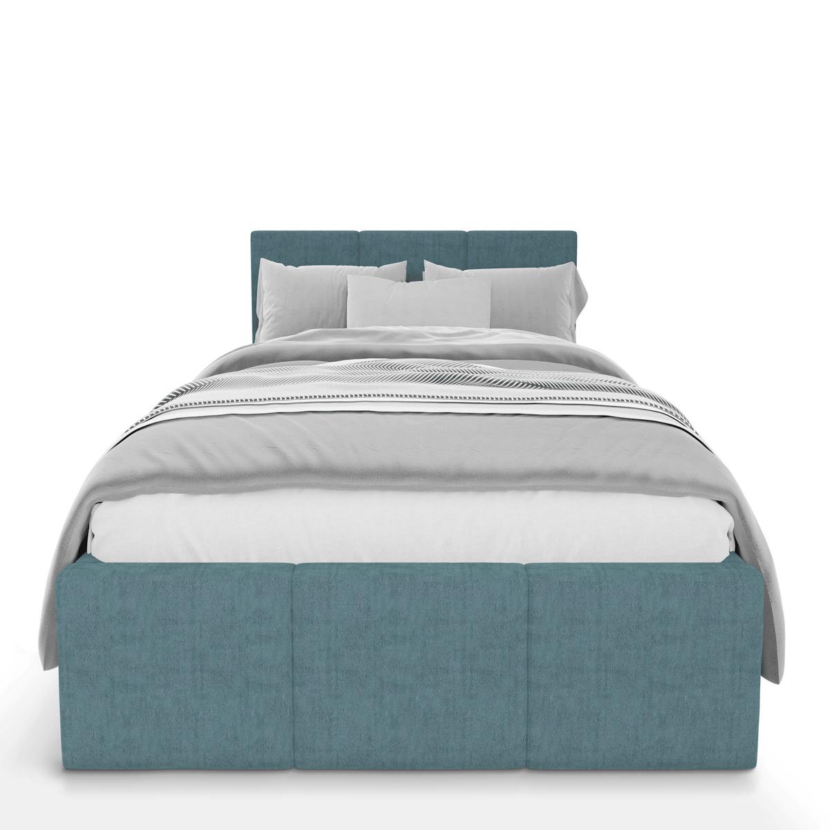 Łóżko Pojedyncze 90x200cm łóżko tapicerowane z pojemnikiem morskie do sypialni wezgłowie 120 cm nr. 6