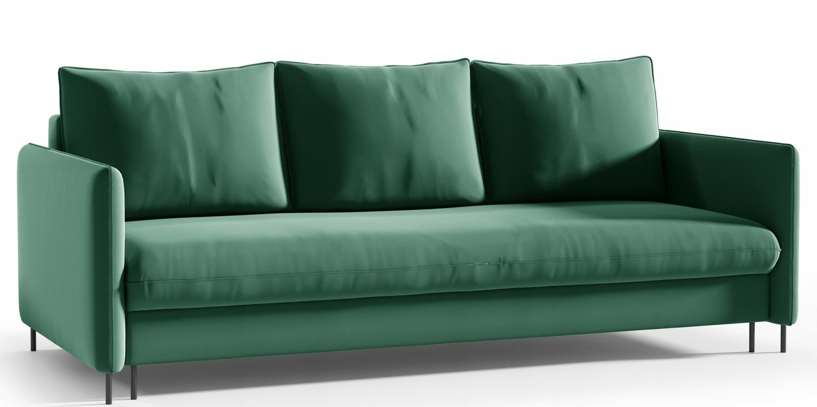 Kanapa BELISSA 216x91x95 cm sofa z funkcją spania z pojemnikiem RIVIERA zielona do salonu nr. 1