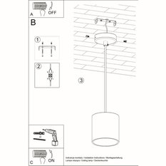 Lampa wisząca ORBIS 1 czarny 110x10x10cm nowoczesna G10 do salonu - Miniaturka zdjęcia nr 6