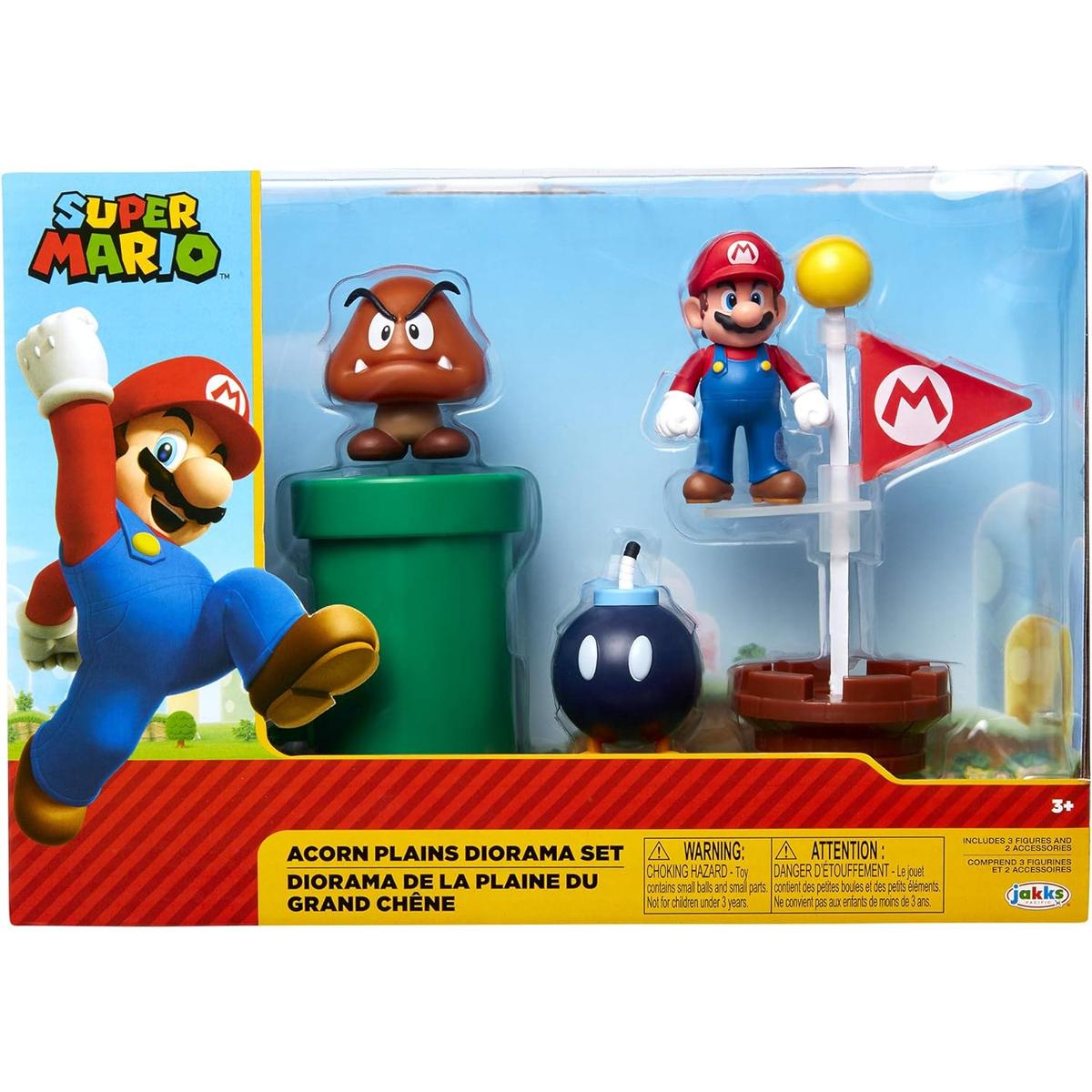 FIGURKI MARIO + GOOMBA + BOB-OMB SUPER MARIO JAKKS PACIFIC ACORN PLAINS DIORAMA SET  nr. 2