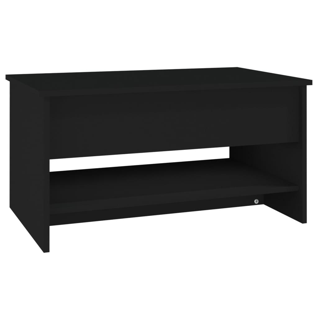 Stolik kawowy 80x50x40 cm z rozkładanym blatem ze schowkiem czarny do salonu nr. 5