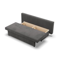 Kanapa 3-osobowa NOLA 191x85x86 cm sofa rozkładana z pojemnikiem do pokoju do salonu sprężyna bonell szara darmowa dostawa - Miniaturka zdjęcia nr 4