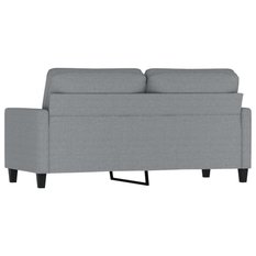 Sofa 158x77x80 cm 2-osobowa wygodna tapicerowana tkaniną jasnoszara do salonu - Miniaturka zdjęcia nr 5