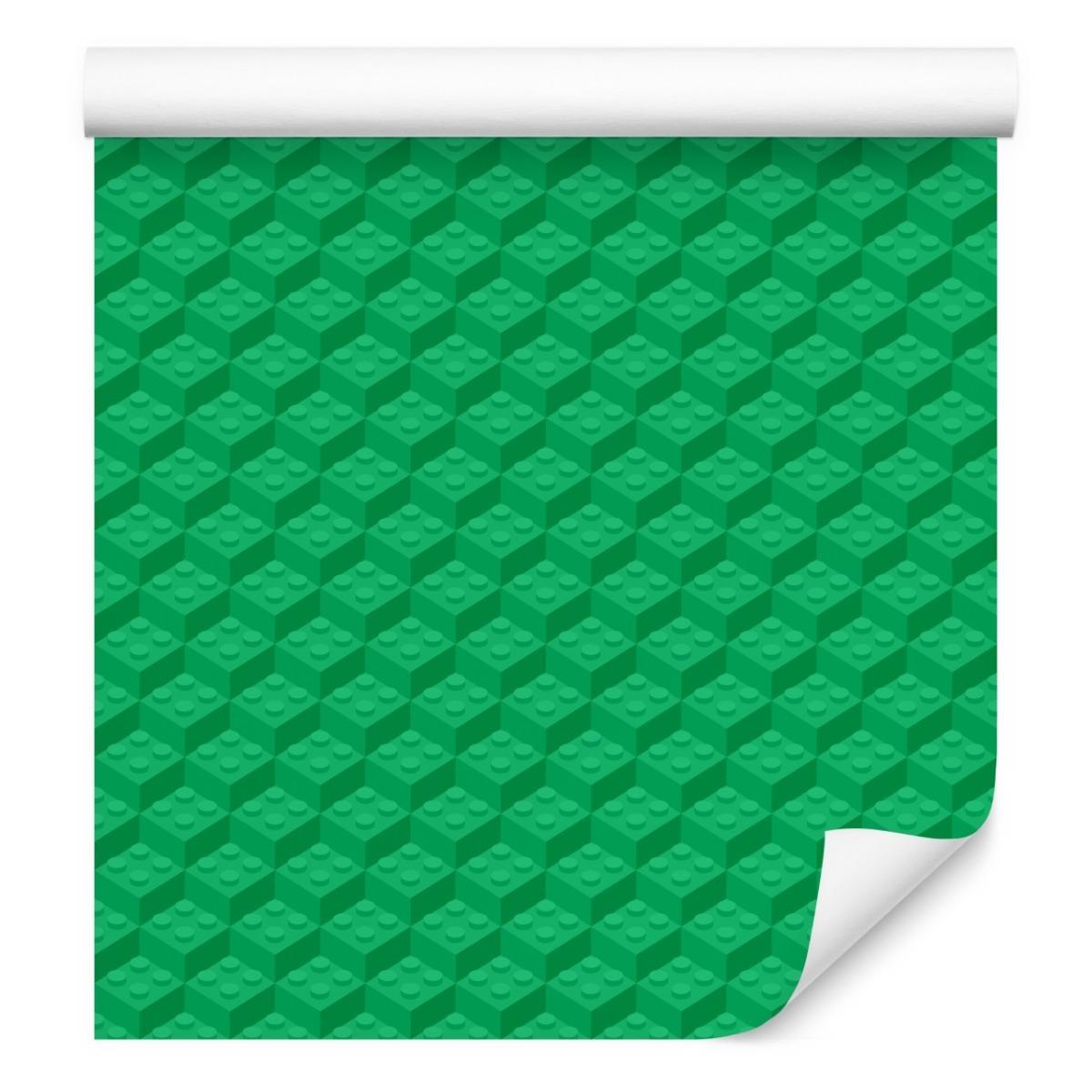 Tapeta Dla Dziecka Kwadratowe ZIELONE Klocki Lego  nr. 3