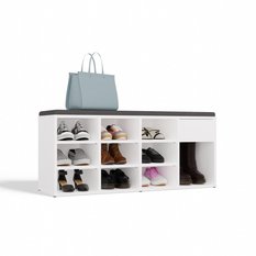 Szafka na obuwie TALLIN 49x110x35 cm do przedpokoju biała - Miniaturka zdjęcia nr 4