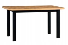 Stół WENUS WP-2 80x76x140/180 cm rozkładany do kuchni jadalni drewno laminat czarny/dąb grandson 