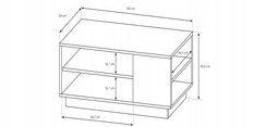 Stolik kawowy 100x45,5x60 cm system ARCO artisan / grafit do salonu  - Miniaturka zdjęcia nr 3