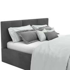 Łóżko tapicerowane do sypialni basic 120x200x88 cm podwójne grafitowe - Miniaturka zdjęcia nr 12