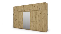 Szafa otwierana 380x57x240 cm do sypialni garderoby dąb artisan z 2 lustrami - Miniaturka zdjęcia nr 7