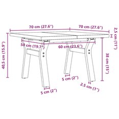 Stolik kawowy 70x70x40,5  cm z nogami w kształcie litery Y z blatem z drewna sosnowego do salonu - Miniaturka zdjęcia nr 10