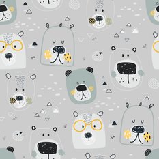 Tapeta Ścienna Szare NIEDŹWIADKI Styl Skandynawski  - Miniaturka zdjęcia nr 7