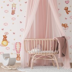 Naklejki Dla Dzieci Misie Różowe Chmurki Gwiazdy 120x60 Kokardki ZESTAW - Miniaturka zdjęcia nr 6