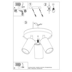 Plafon RING 3P biały 18x20x20cm nowoczesna lampa GU10 do salonu  - Miniaturka zdjęcia nr 5