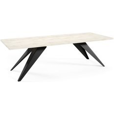 Stół rozkładany 160x90x76 cm prostokątny Harmonia white chromix do jadalni - Miniaturka zdjęcia nr 2