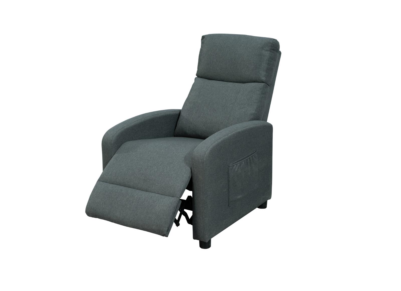 Fotel dla seniora VELLO szary 64x89-156 cm x98 cm rozkładany fotel TV z funkcją spania komfortowy do salonu i pokoju nr. 2