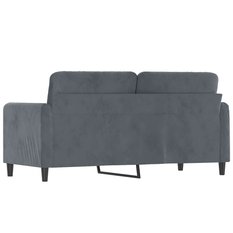 Sofa 158x77x80 cm 2-osobowa wygodna tapicerowana aksamitem ciemnoszara do salonu - Miniaturka zdjęcia nr 5