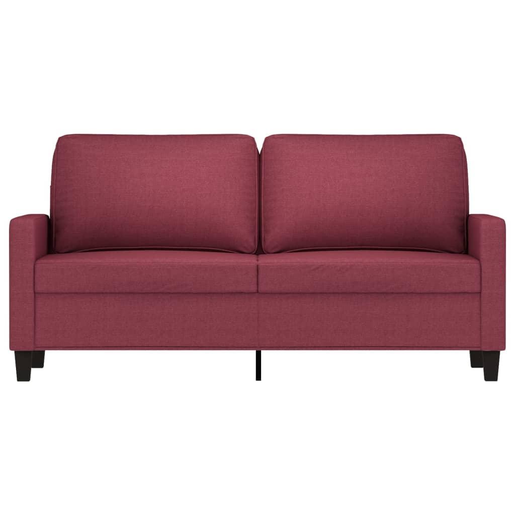 Sofa 158x77x80 cm 2-osobowa wygodna tapicerowana tkaniną winna czerwień do salonu nr. 3