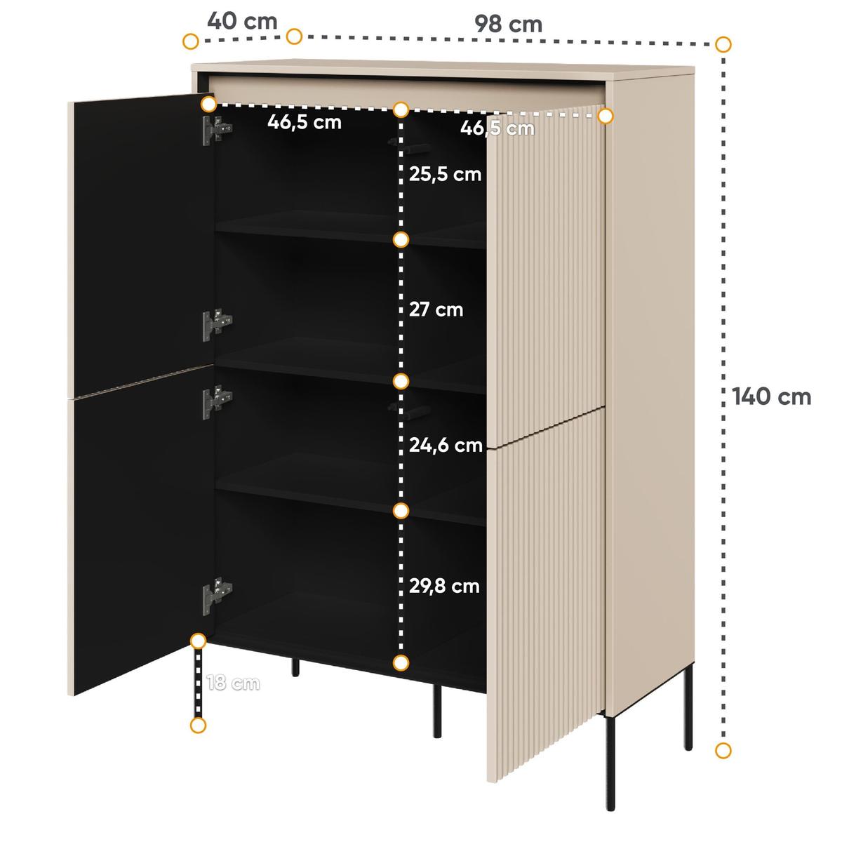 Komoda Trend 98 cm do sypialni salonu przedpokoju beż piaskowy nr. 4