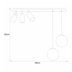 Lampa sufitowa K-4138 ALBIO 68x85x14 cm do salonu lub pokoju czarny/biały matowy - Miniaturka zdjęcia nr 5