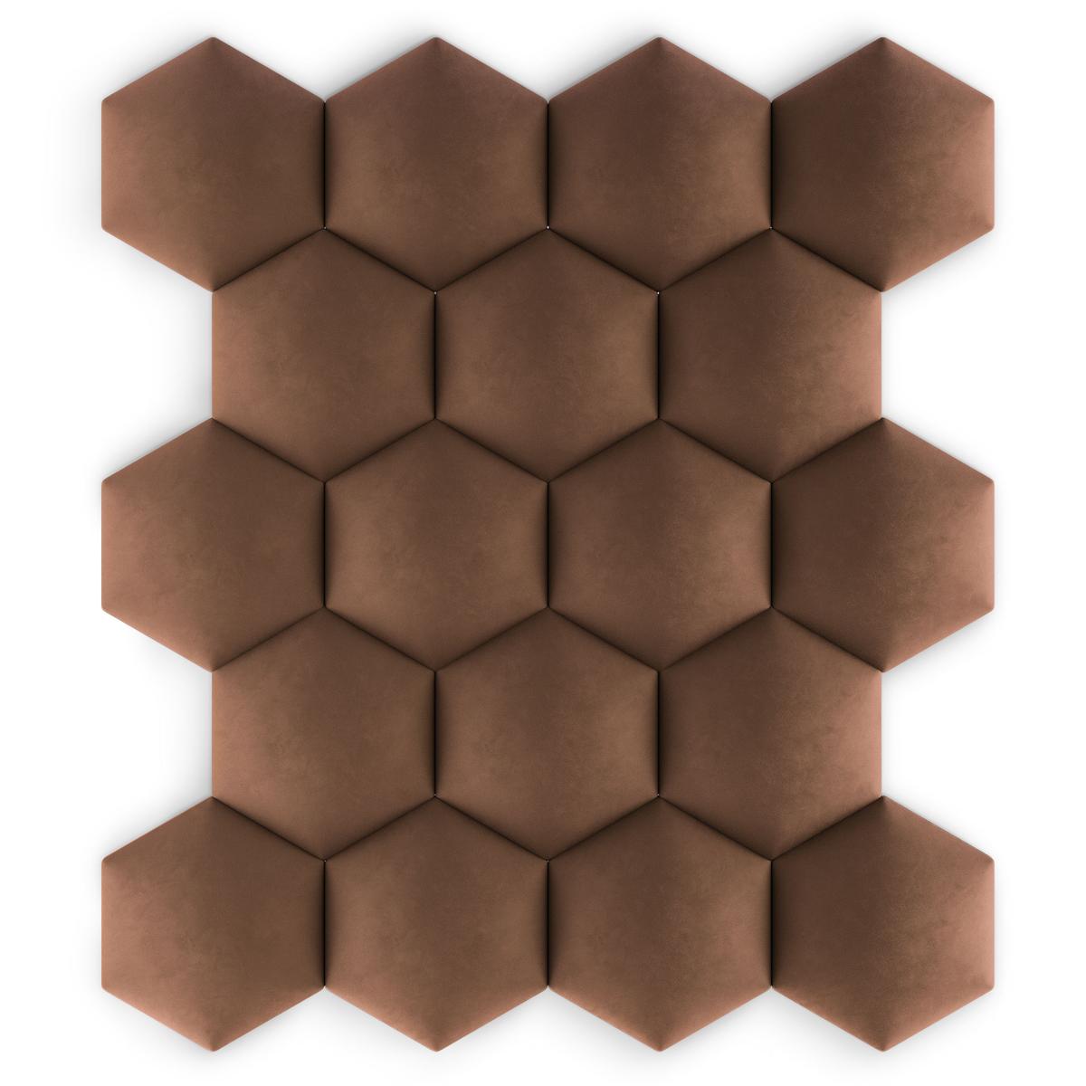 Panele tapicerowane 26x30 hexagon magic velvet brązowy nr. 7