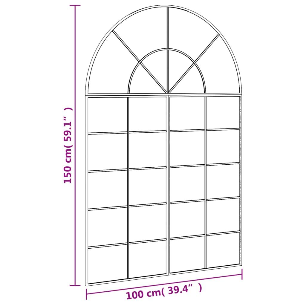  Lustro 100x150 cm do sypialni łazienki ścienne zakończone łukiem żelazo czarne nr. 7