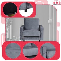 Fotel rozkładany z podnóżkiem Alicja salon pokój - Miniaturka zdjęcia nr 4