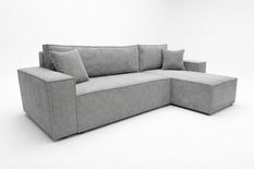 Narożnik Modena 230x52x130 cm z funkcją spania i pojemnikiem sztruks szary do salonu - Miniaturka zdjęcia nr 5